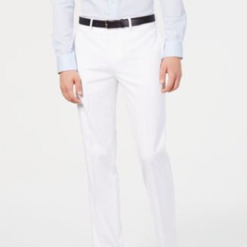 Calvin Klein Slim Fit Performance Wrinkle-resistant Pant - White